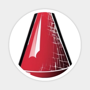 Futuristic Red Traffic Cone Illustration No. 967 Magnet